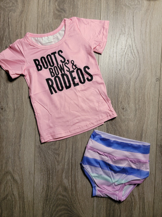 Boots bows & rodeos bummie set
